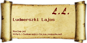 Ludmerszki Lajos névjegykártya